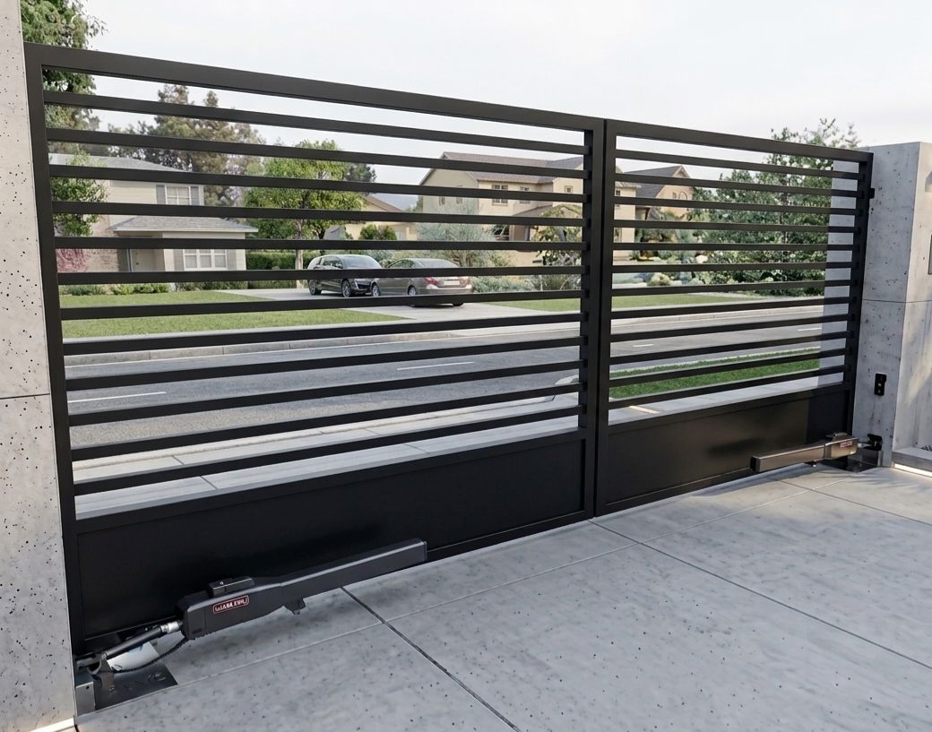 Custom iron gate installation